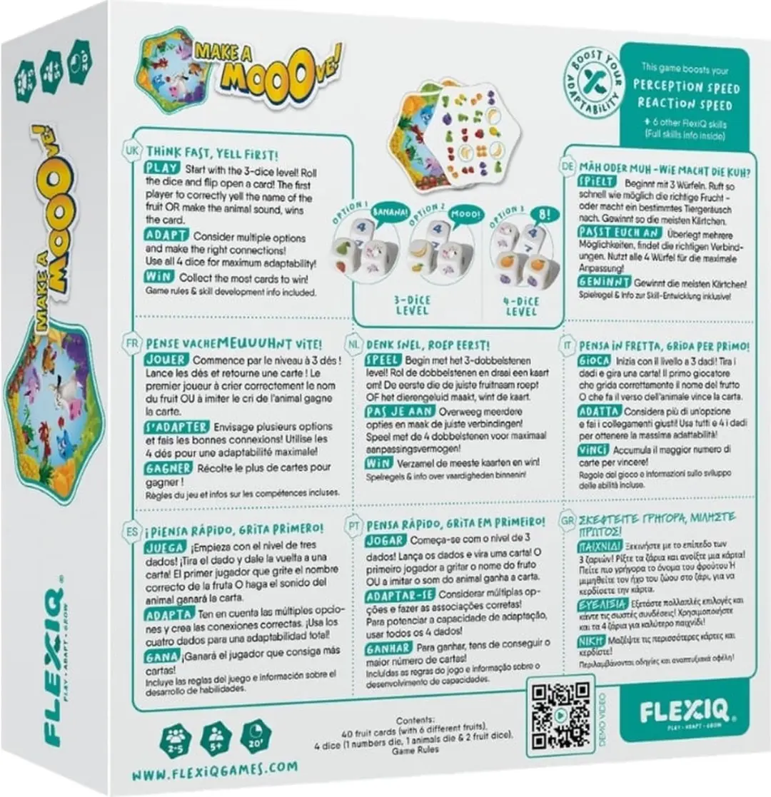 FlexIQ Make a Mooove! FXG103-ML Kaartspel - 2-5 Spelers