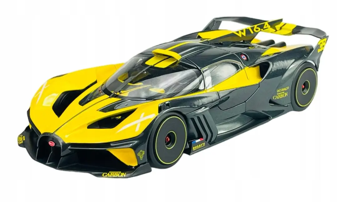 Bburago Bugatti Bolide W16.4 Geel 1:18 Metaalmodel 24cm