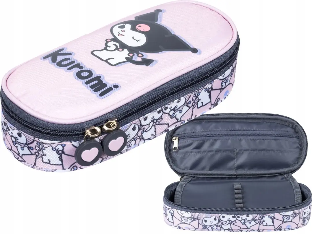 Kuromi Roze Etui Szkolne Jednokomorowe Usztywniane Saszetka