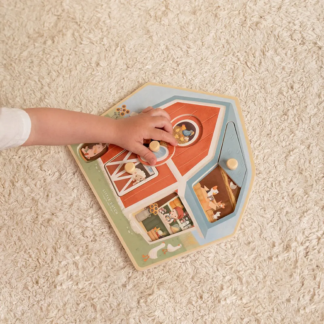 Little Dutch Little Farm Puzzel - 6 Stuks - Rood