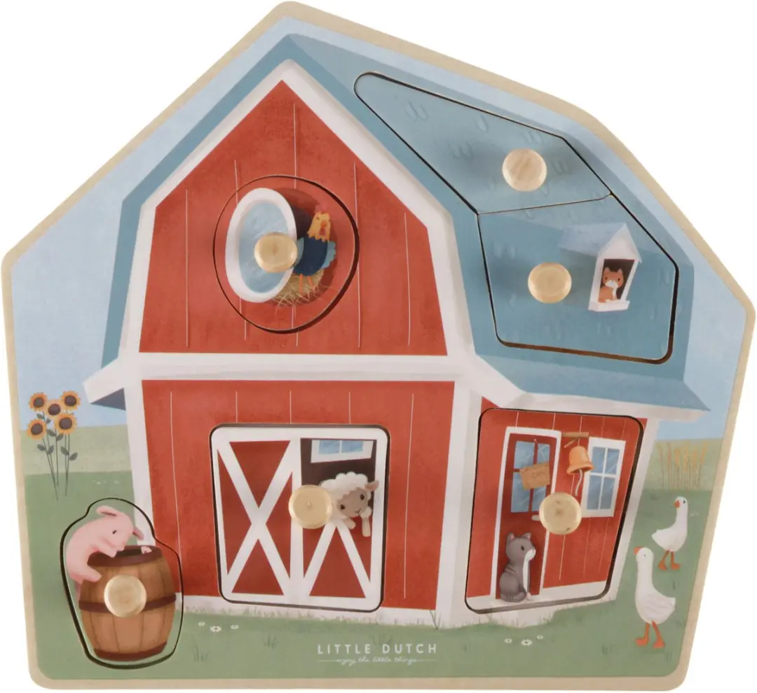 Little Dutch Little Farm Puzzel - 6 Stuks - Rood
