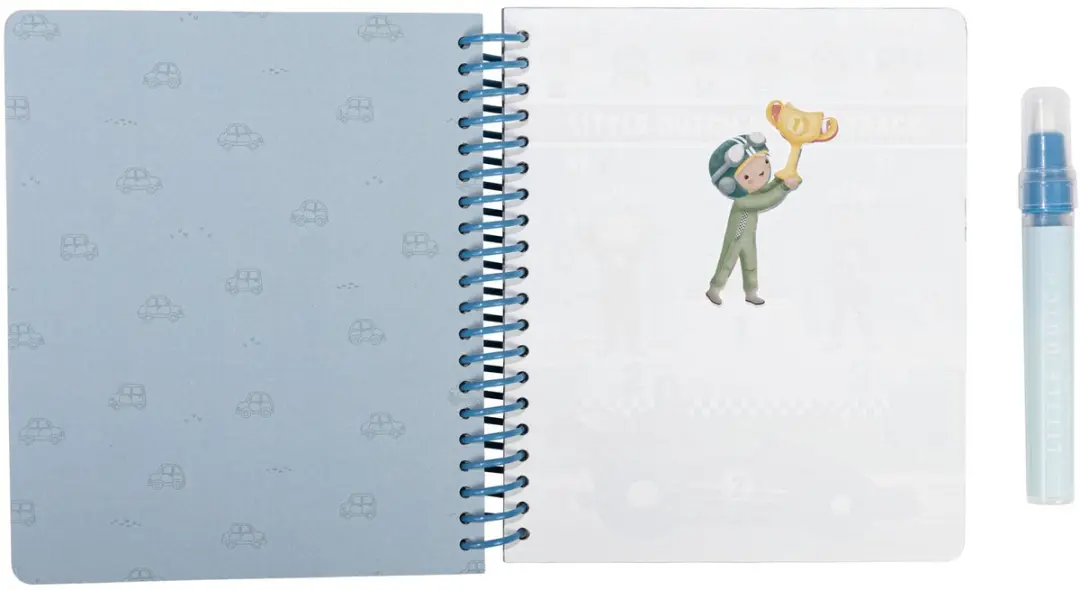 Little Dutch Jim Vehicles Watertekenboek - Blauw - 5 Herbruikbare Pagina's