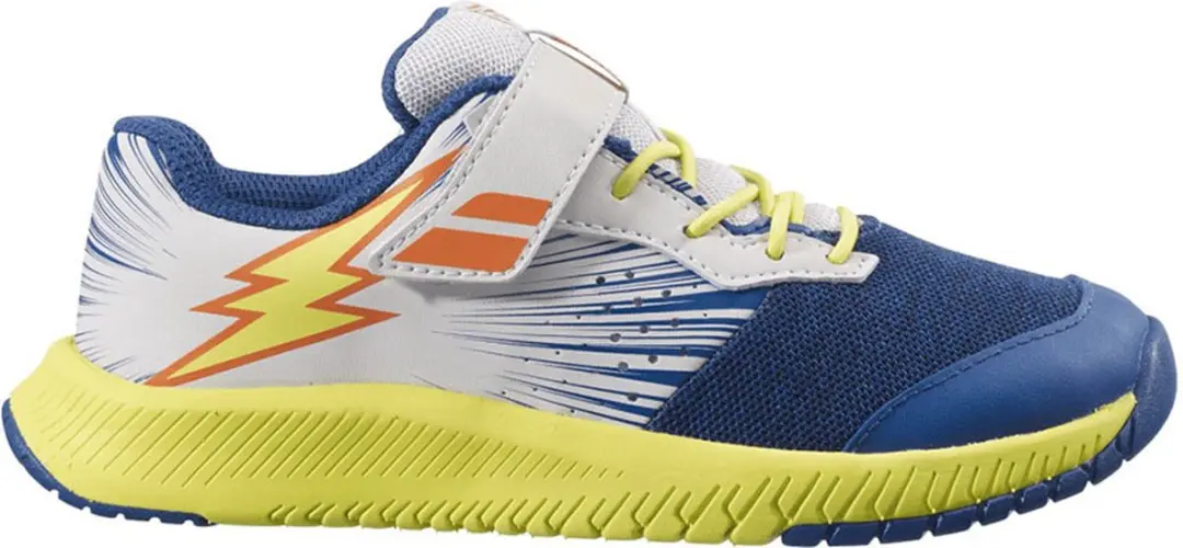 Boys' White And Blue Babolat Pulsion All Court Shoes 32s21518 4087