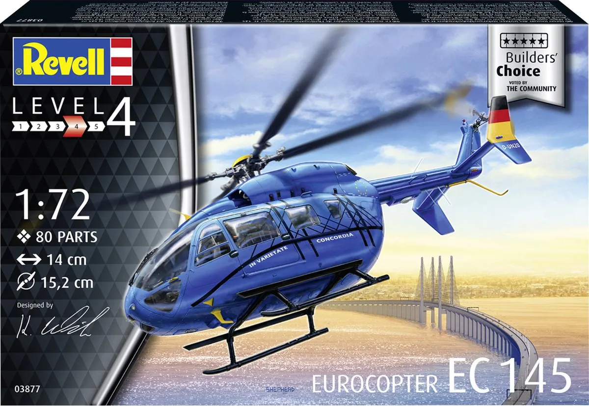 Revell EC 145 Builders Choice Helikopter 1:72 - 80 Onderdelen