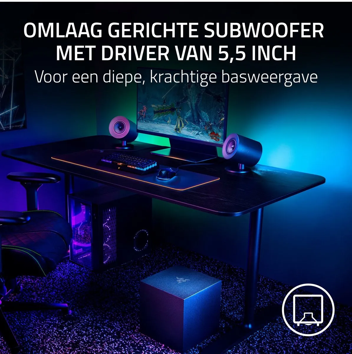 Razer Nommo V2 RZ05-04750100-R3G1 Luidsprekers - 3-delig - Zwart