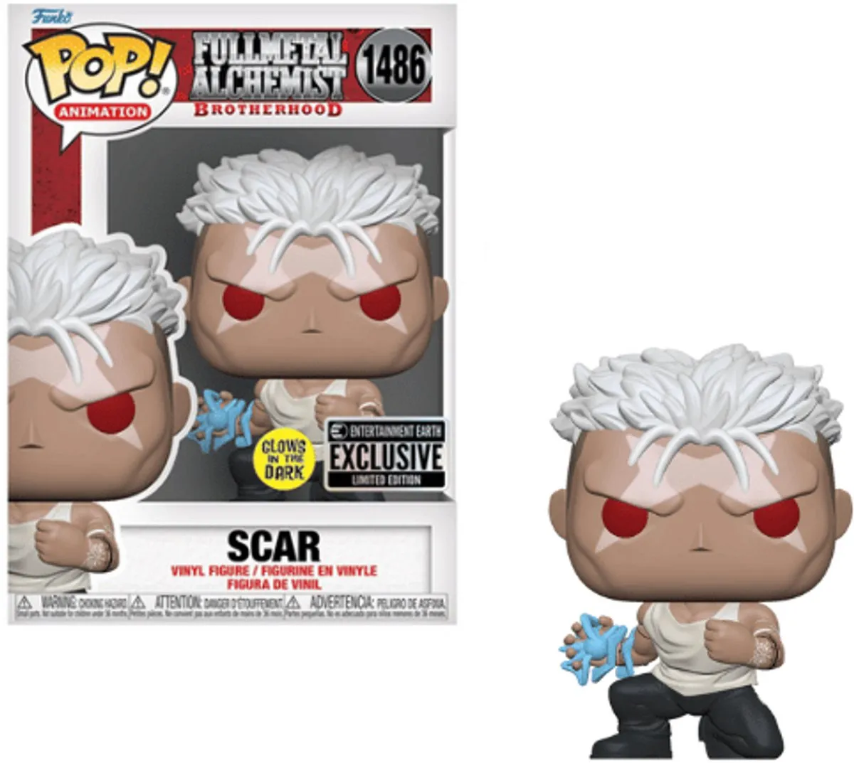 Funko Pop Animation Fullmetal Alchemist Scar Glow in the Dark #1486 - afbeelding 6 van 6