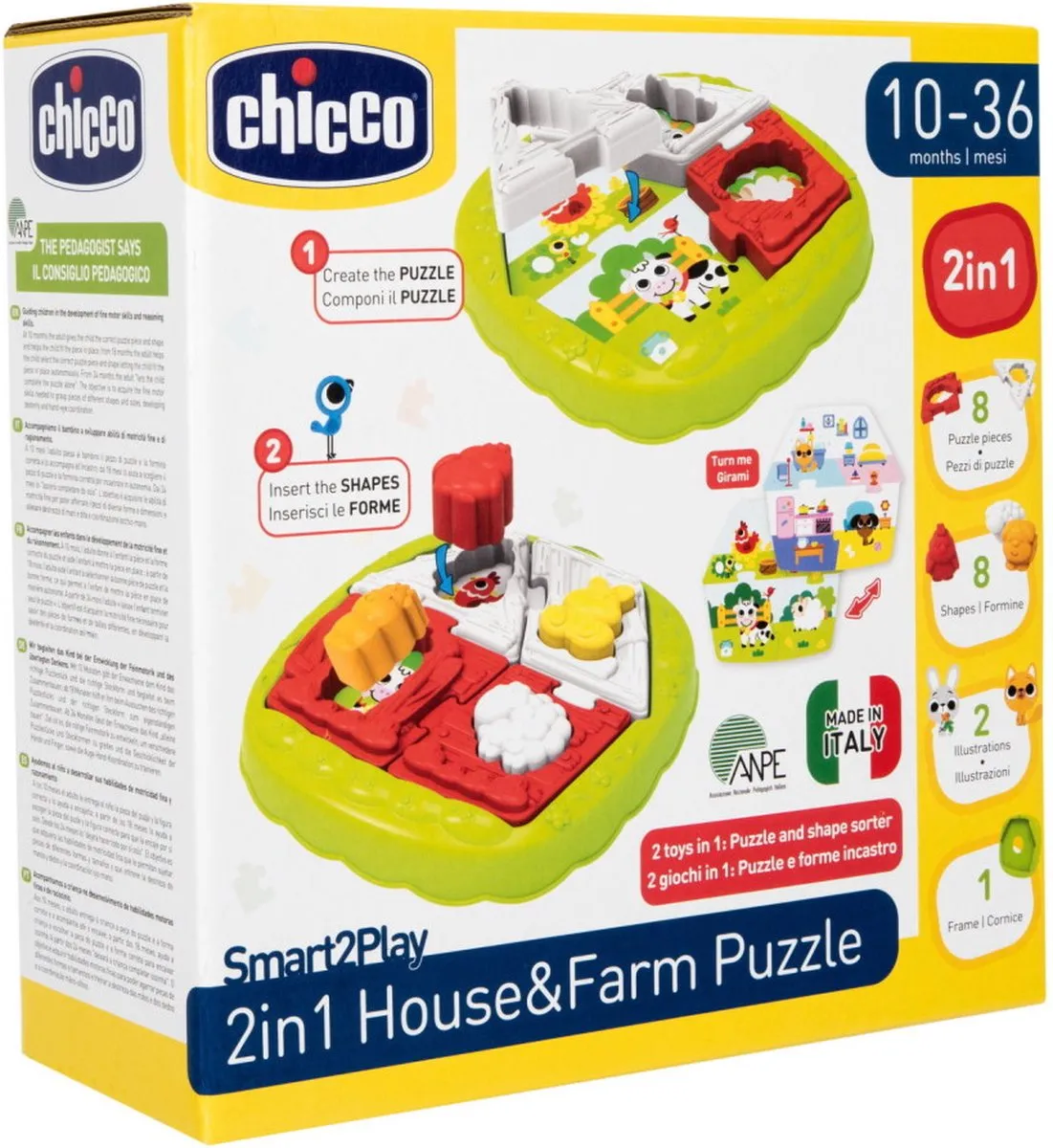 Chicco 2-in-1 Huispuzzel - 8 Stuks - Multi - afbeelding 6 van 6