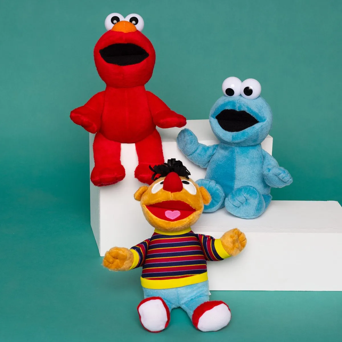 Fisher Price Sesamstraat Knuffelset Ernie & Koekiemonster - 27/30 cm
