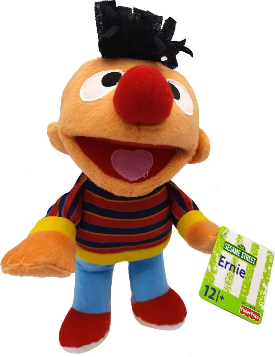 Fisher Price Sesamstraat Knuffelset Ernie & Koekiemonster - 27/30 cm