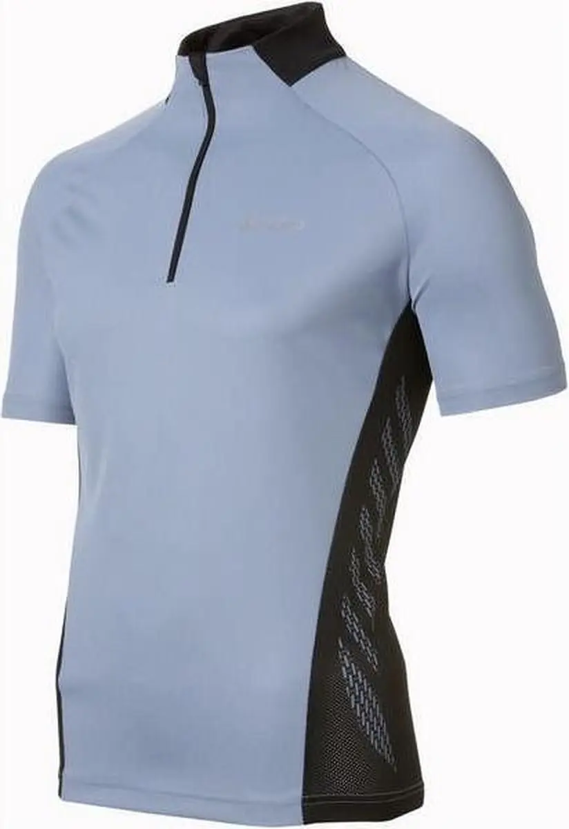 Odlo Action short sleeve 1/2 zip fietsshirt I lichtblauw
