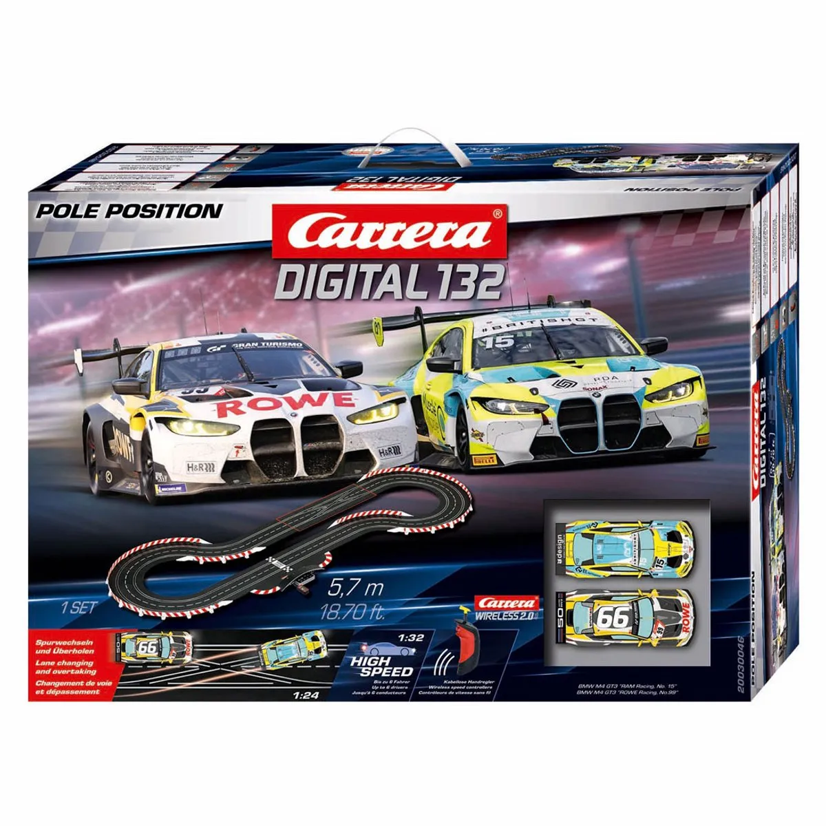 Carrera Racebaan Digital 132 BMW M4 GT3 Pole Position - 5,7m - Multi