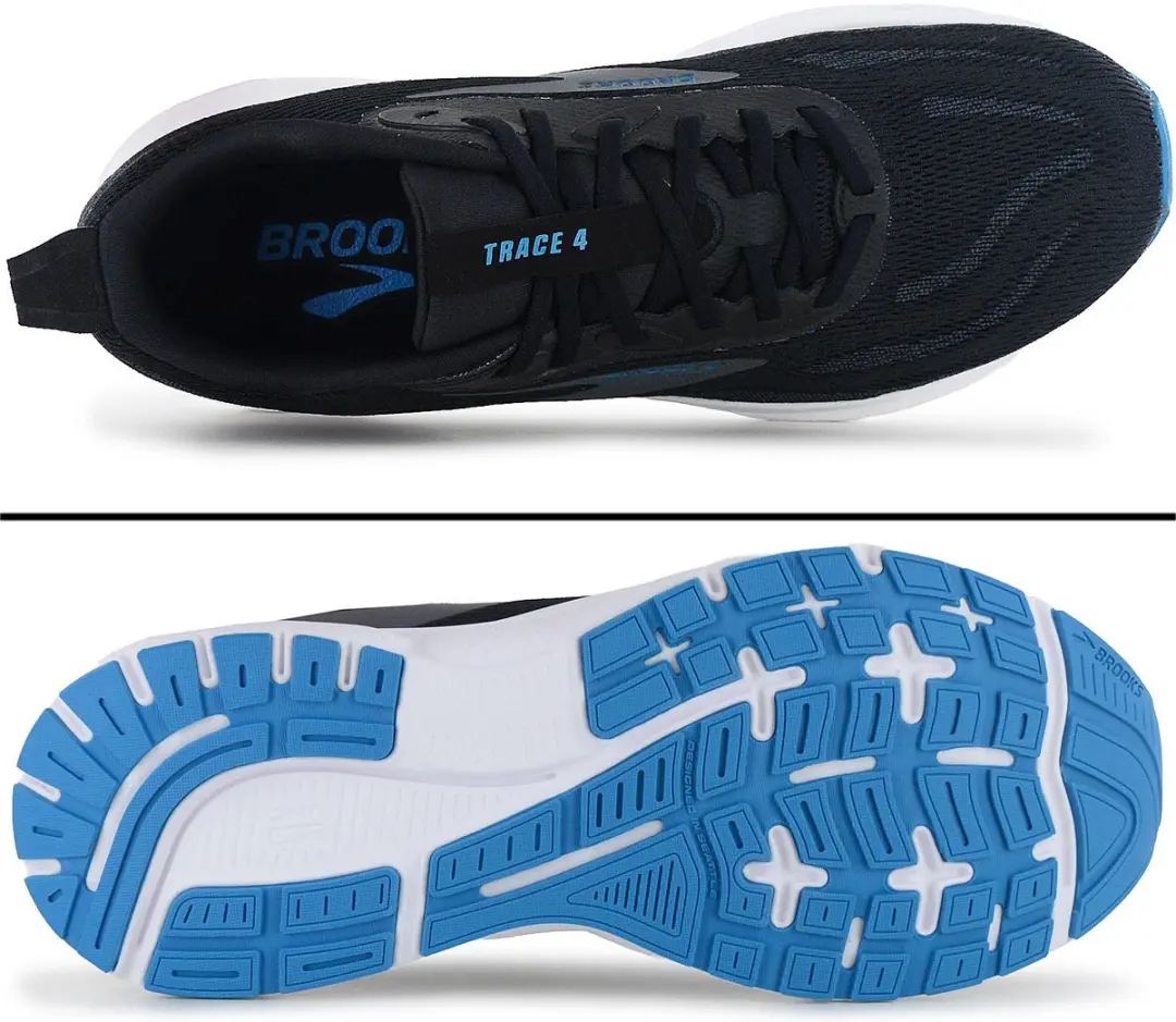 Brooks Trace 4 Heren Hardloopschoenen - 45 - Zwart/Wit/Blauw - afbeelding 6 van 6