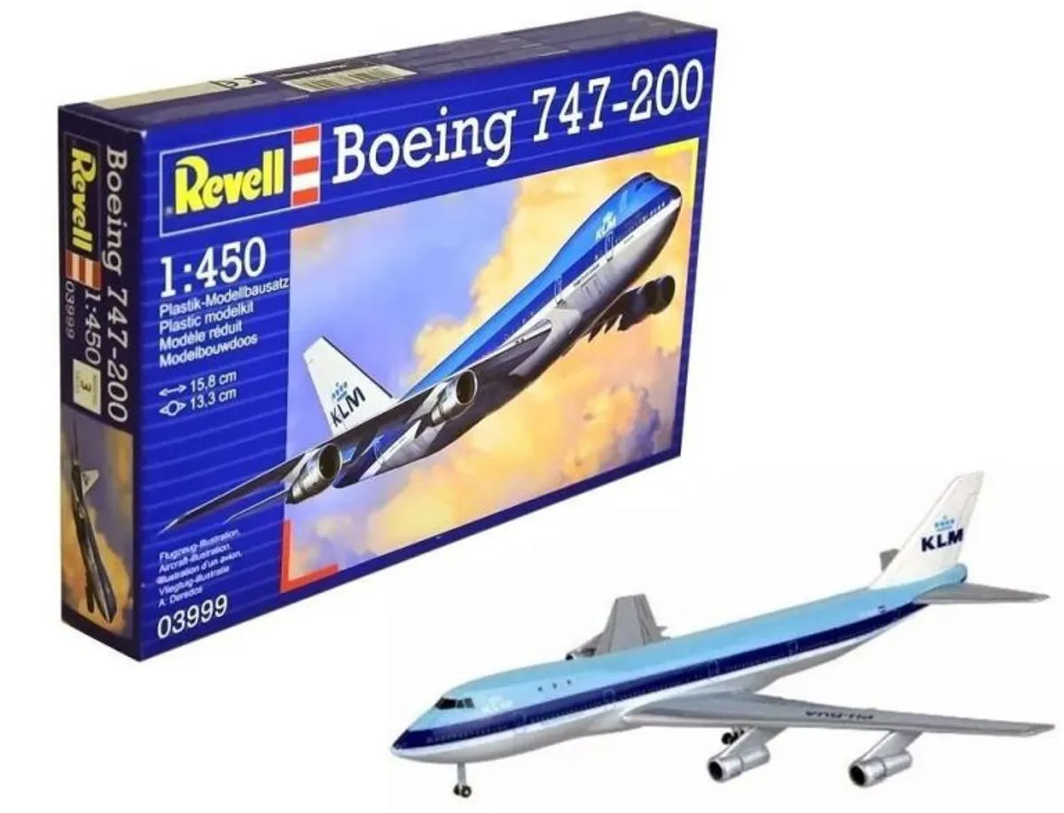 Revell Boeing 747-200 Jumbo Jet Modelbouwpakket 1:450 - 22 Onderdelen