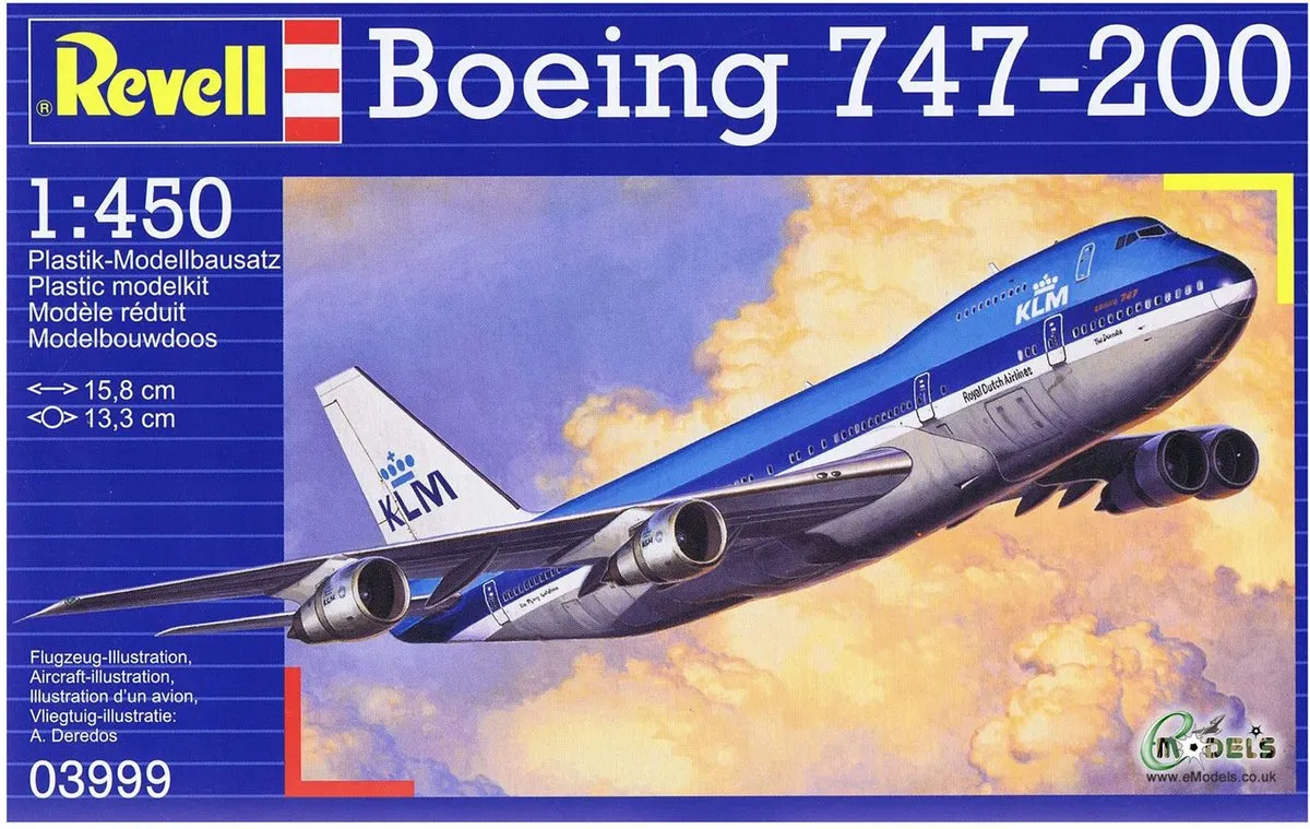 Revell Boeing 747-200 Jumbo Jet Modelbouwpakket 1:450