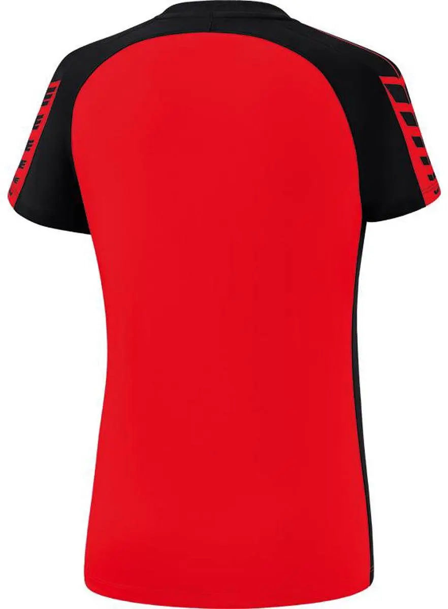 Erima Six Wings T-Shirt Dames - Zwart/Rood 40