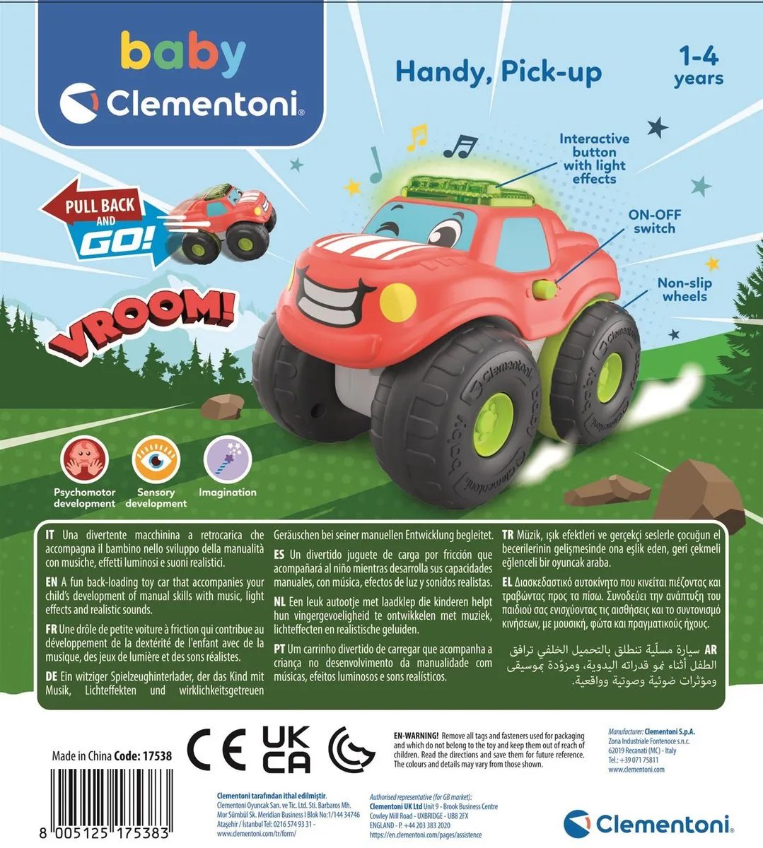 Clementoni Stunt Wheels Pick-up Truck 17538 - Rood