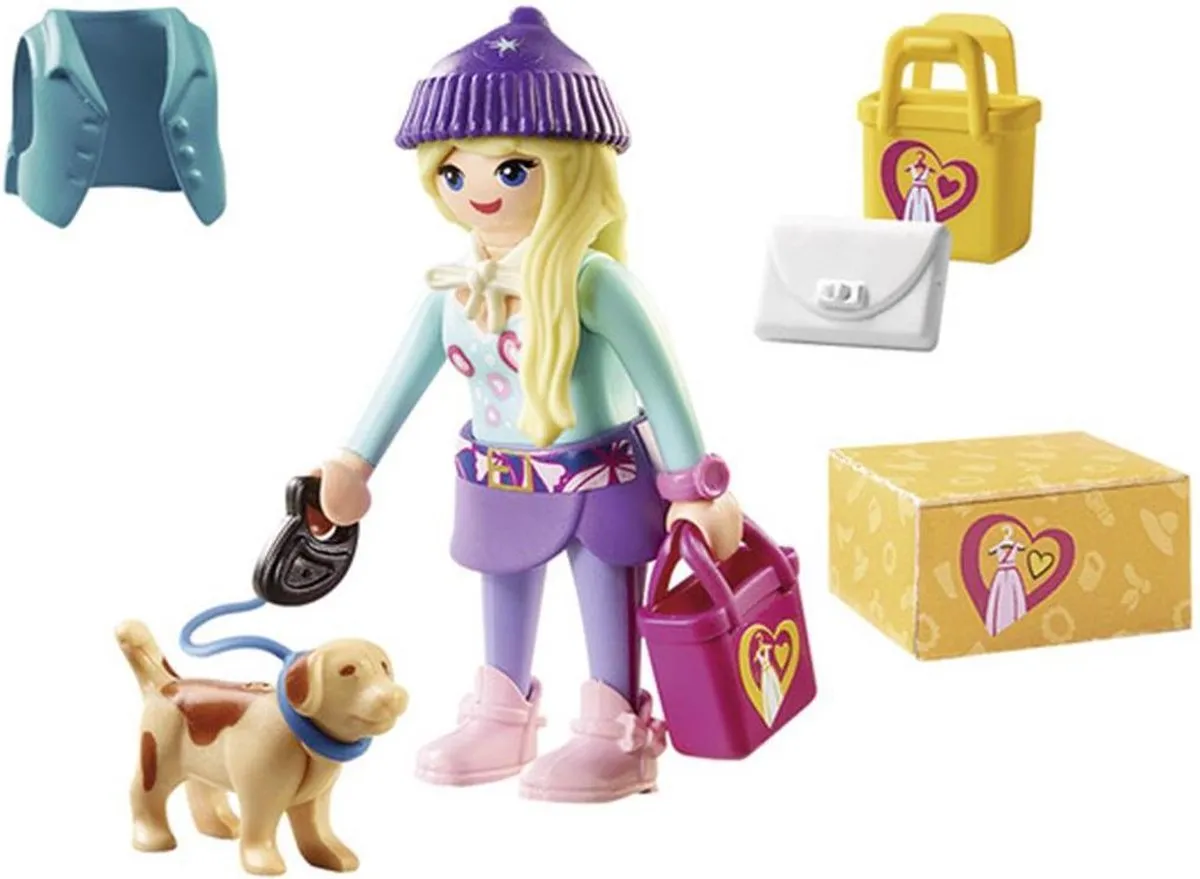 Playmobil City Life Modemeisje met Hond 70595 - Multicolor