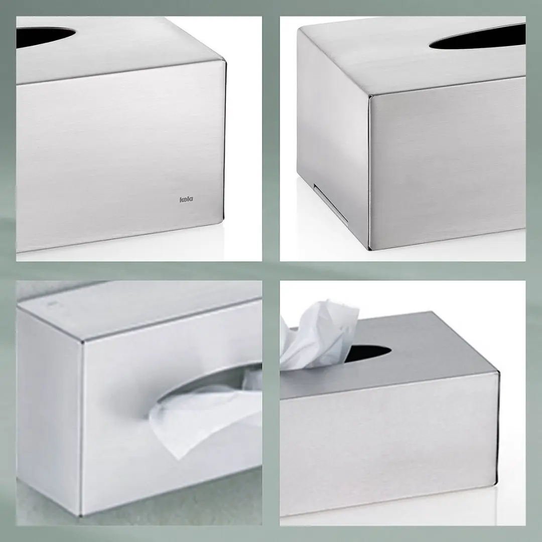 Kela Clean Tissuebox met Wandbevestiging - Zilver - afbeelding 3 van 6