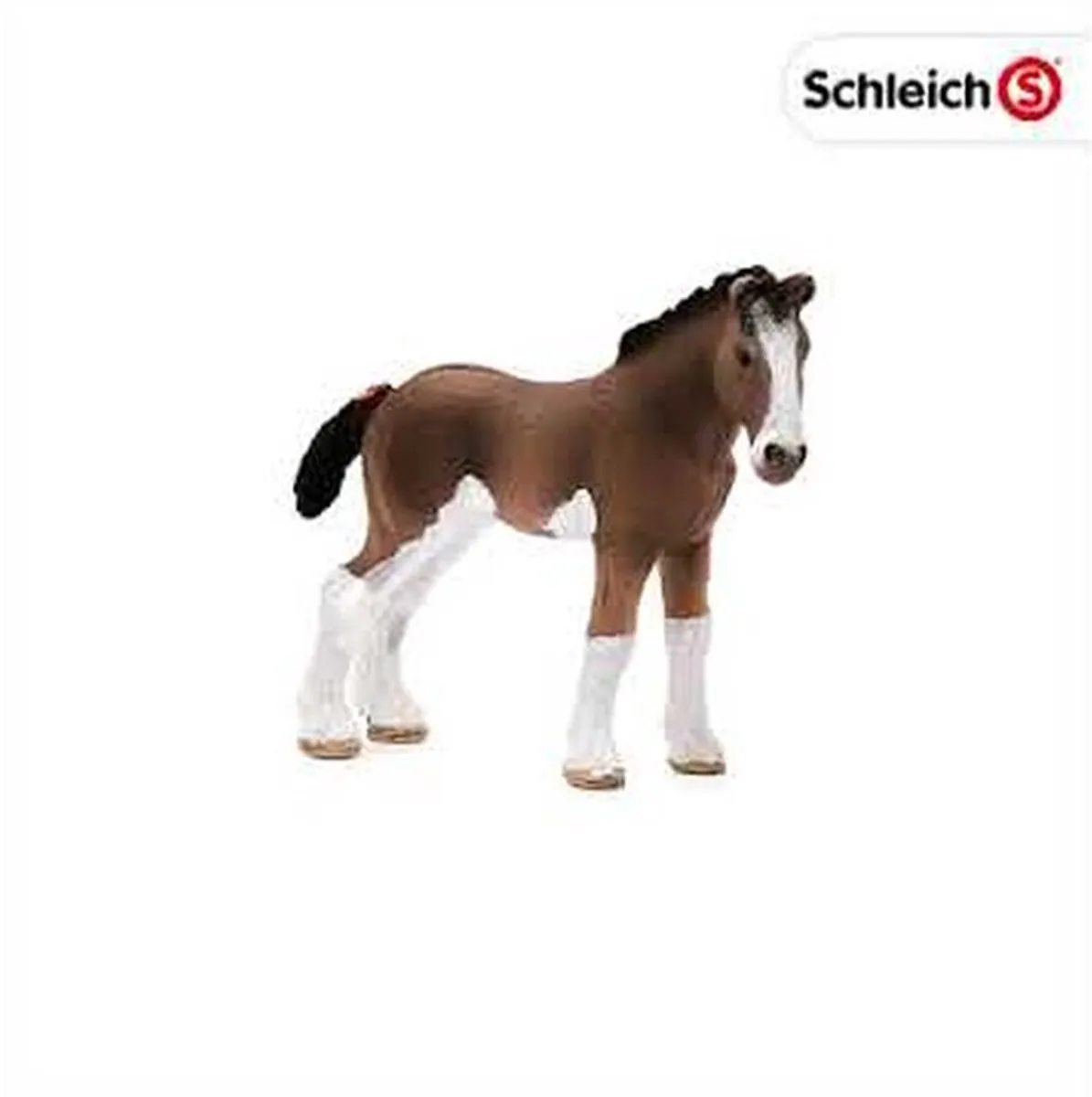 Schleich Clydesdale Veulen Speelfiguur 13810 - Bruin/Wit