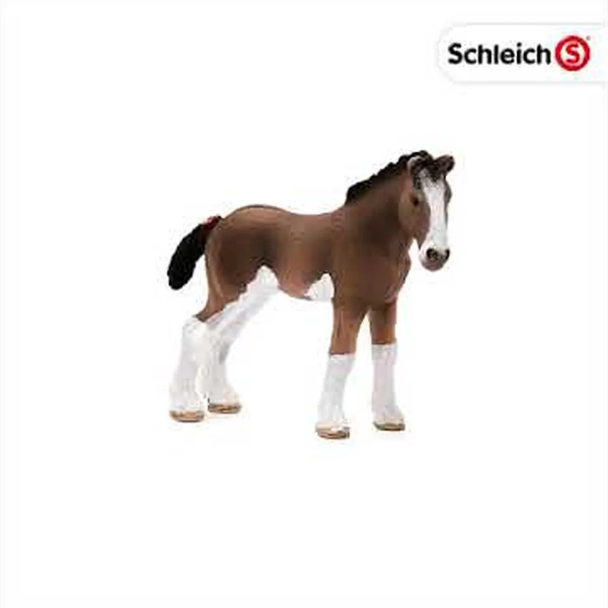 Schleich Clydesdale Veulen Speelfiguur 13810 - Bruin/Wit