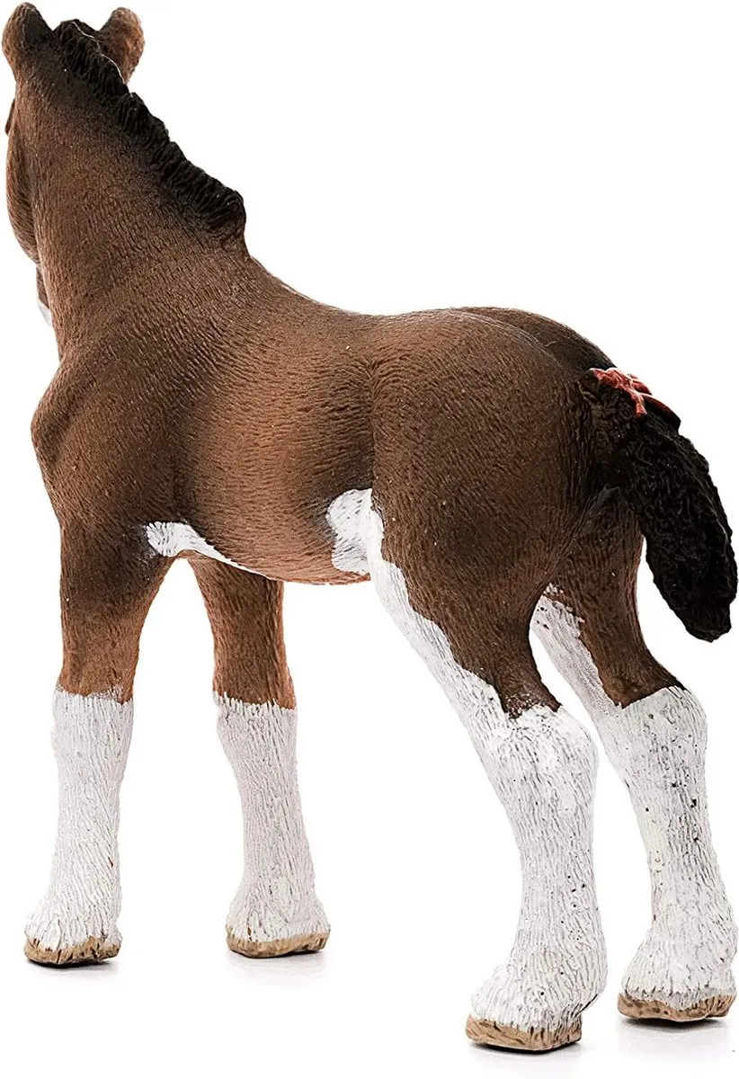 Schleich Clydesdale Veulen Speelfiguur 13810 - Bruin/Wit