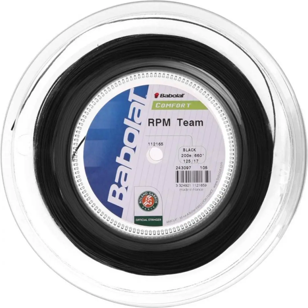 Babolat RPM Team 200M Rol Tennisnaar Snaar Dikte: 1.30,Kleur: Zwart