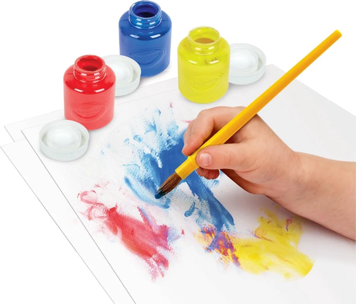 Crayola Mini Kids Uitwasbare Verfset 3-delig - Multicolor - afbeelding 2 van 6