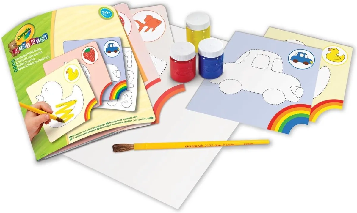 Crayola Mini Kids Uitwasbare Verfset 3-delig - Multicolor - afbeelding 4 van 6