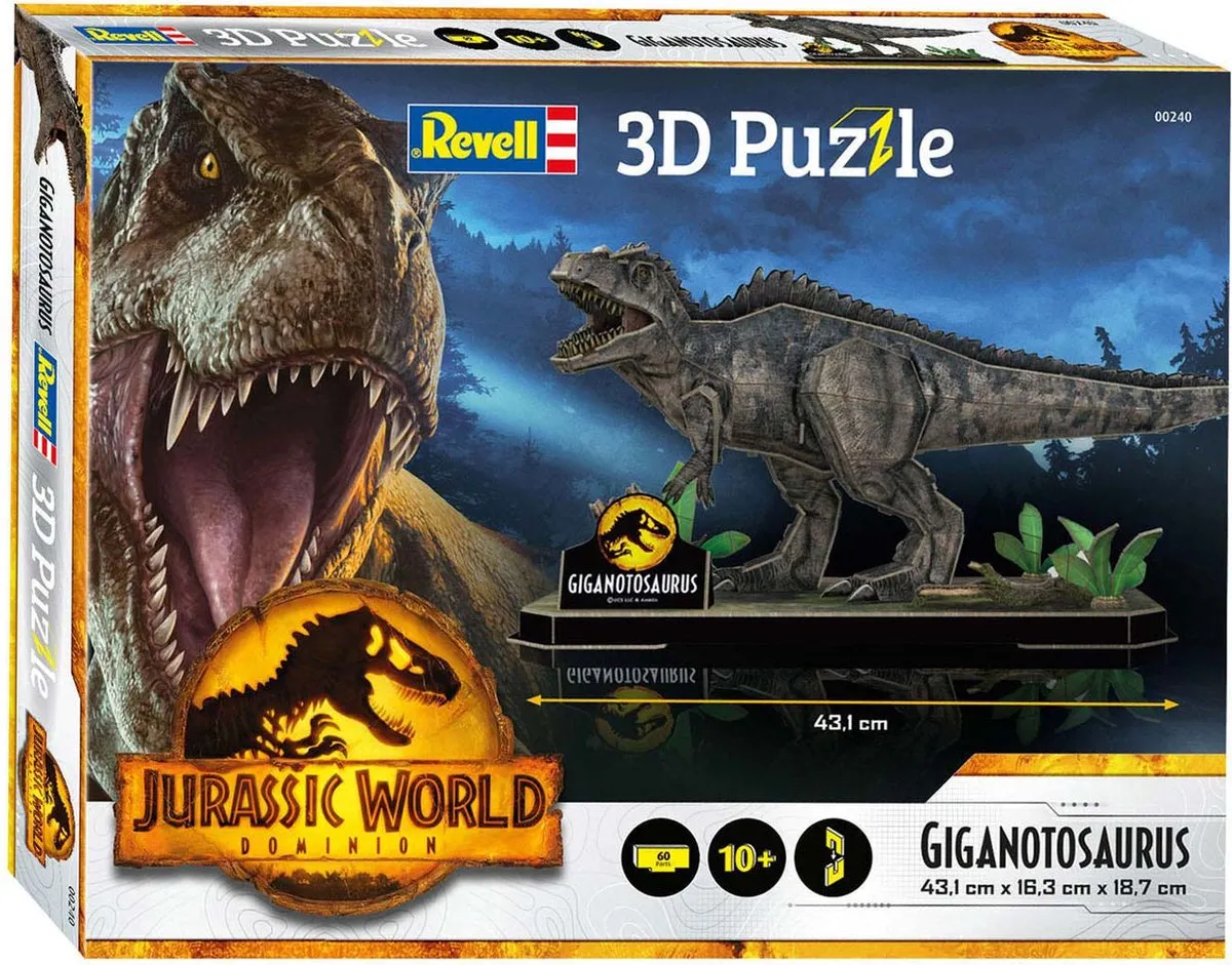 Revell Jurassic World Dominion Dinosaur 3D Puzzel 50 Stuks - Multi