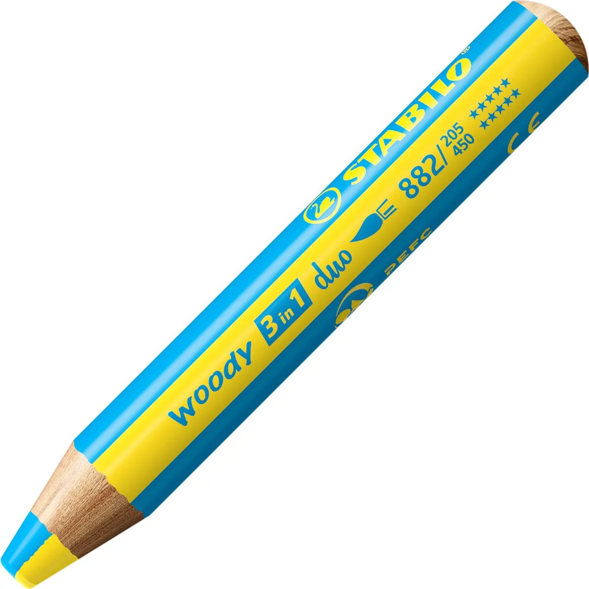 STABILO Woody 3-in-1 Duo Geel/Lichtblauw - 5 Stuks