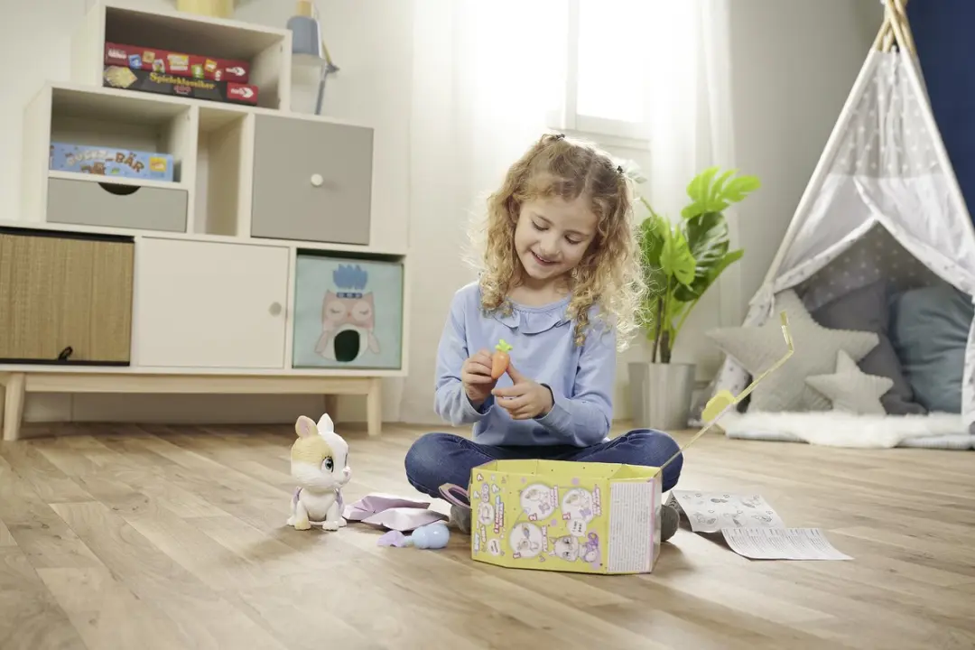 Simba Pamper Petz Konijn Speelfiguur - Wit/Rozig - afbeelding 3 van 6