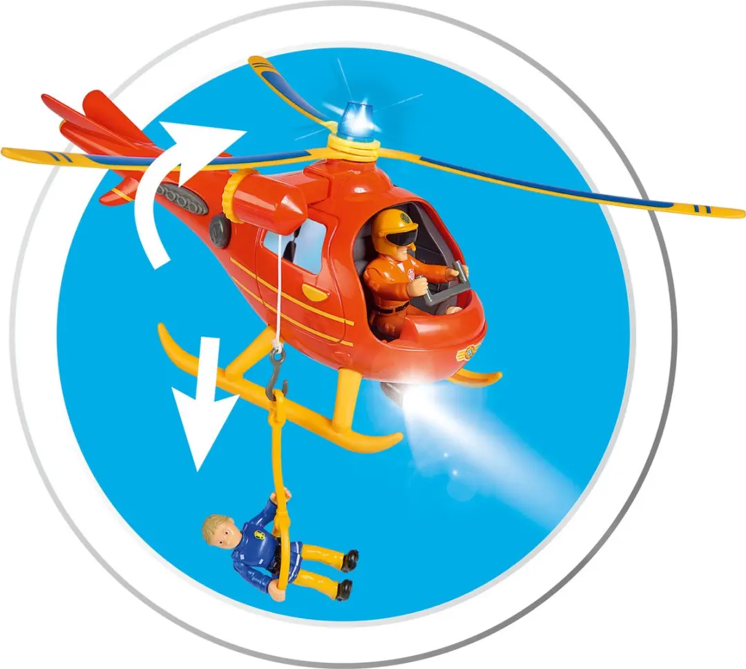 Simba Brandweerman Sam Helicopter Wallaby - Rood - afbeelding 4 van 6