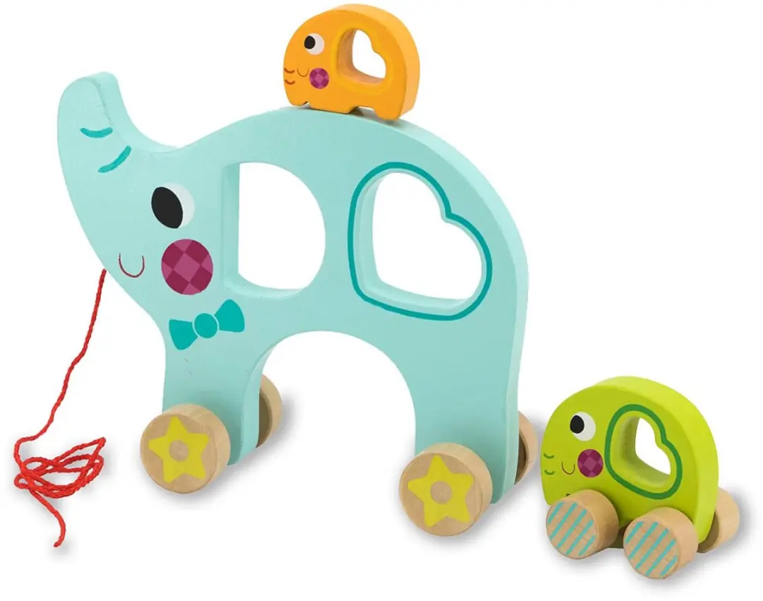 Jamara Olifant Junior Houten Trekfiguur 3-delig - Blauw