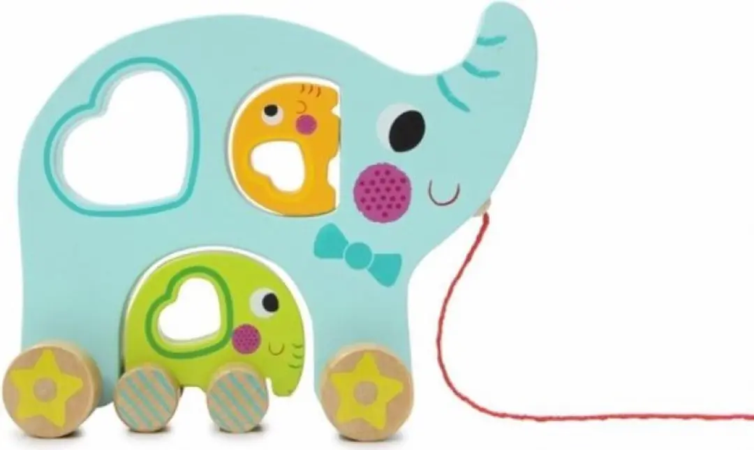 Jamara Olifant Junior Houten Trekfiguur 3-delig - Blauw