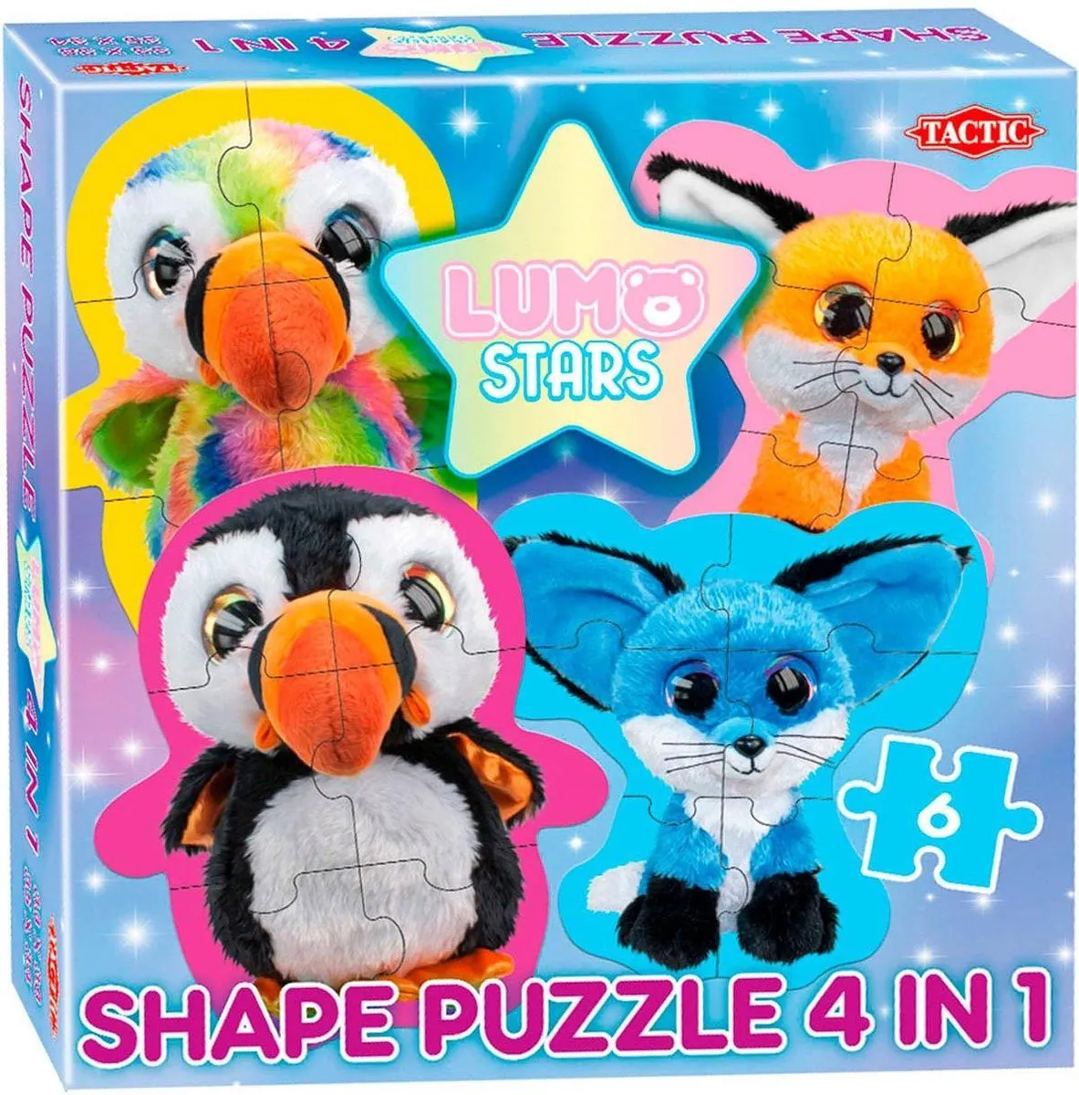 Tactic Lumo Stars Papegaaiduikers & Vossen Puzzel 24 Stuks