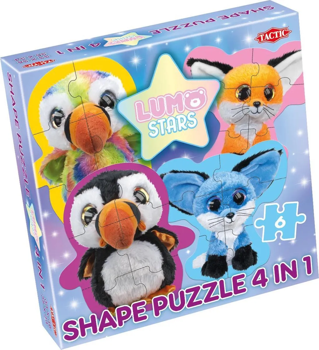 Tactic Lumo Stars Papegaaiduikers & Vossen Puzzel 24 Stuks