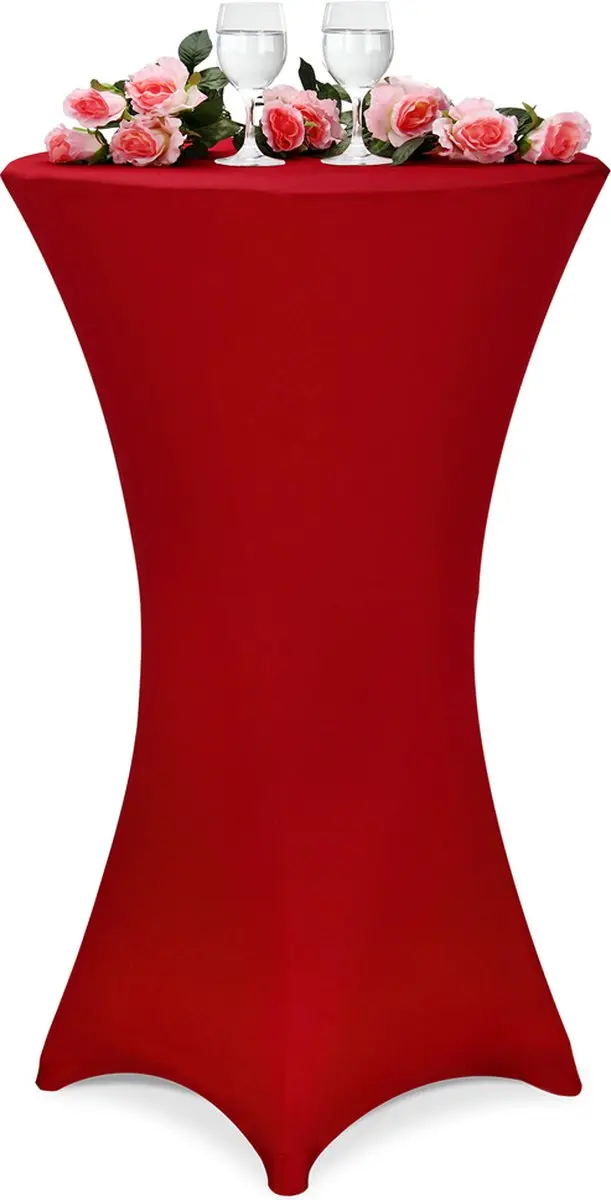 Deuba Stretch Tafelkleed Ø60cm - Bordeauxrood