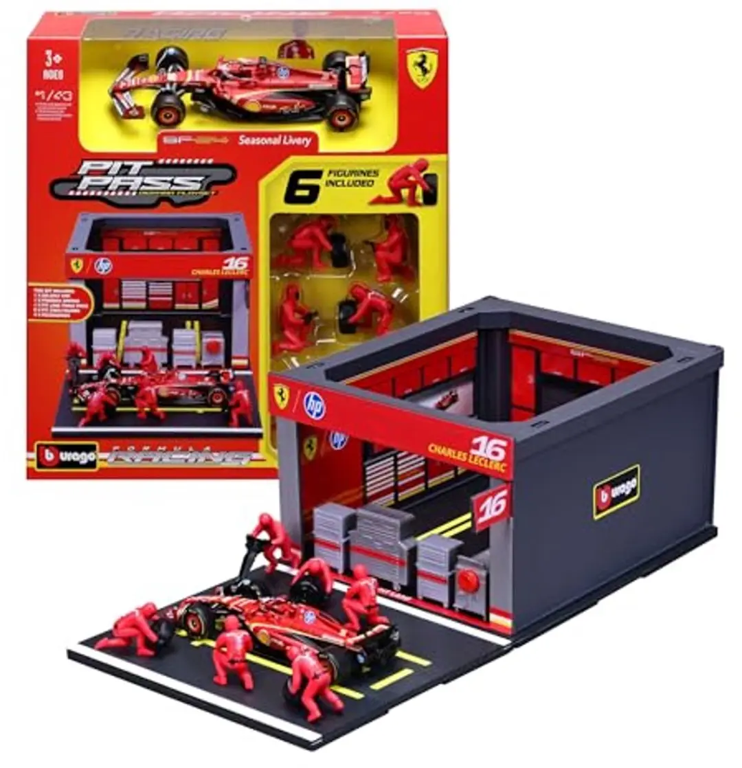 Burago Ferrari Pit Pass met Charles Leclerc