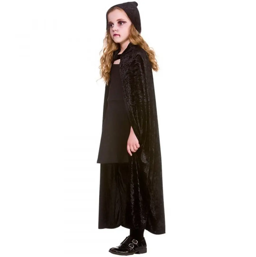 Zwarte cape kinderen luxe