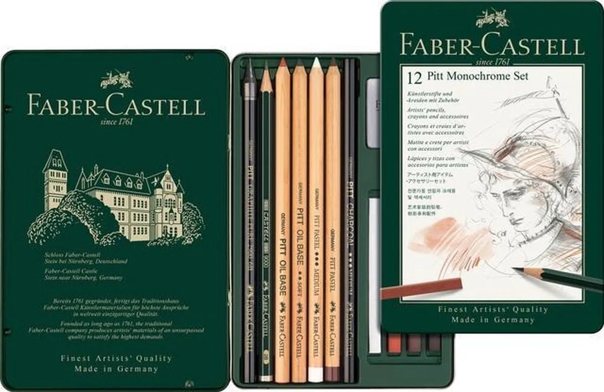 Faber-Castell Pitt Monochrome Potloodset 12-delig