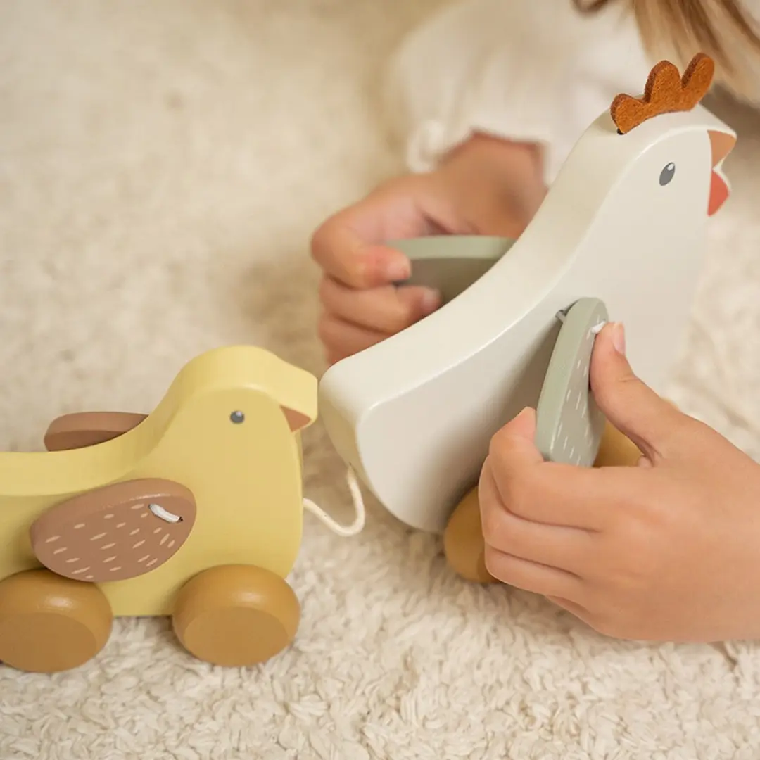 Little Dutch Trekdier Kippen FSC - Little Farm Wit