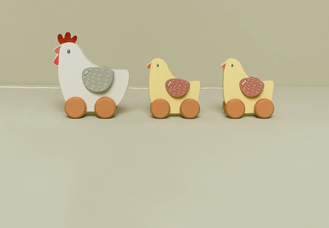 Little Dutch Trekdier Kippen FSC - Little Farm Wit