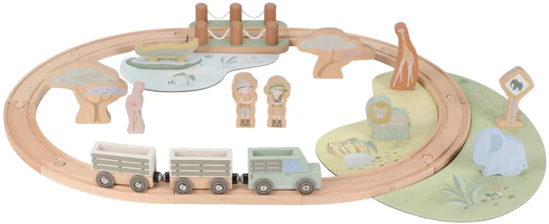 Little Dutch Treinset Safari Friends LD7451 - 25 Stuks - Multicolor - afbeelding 6 van 6