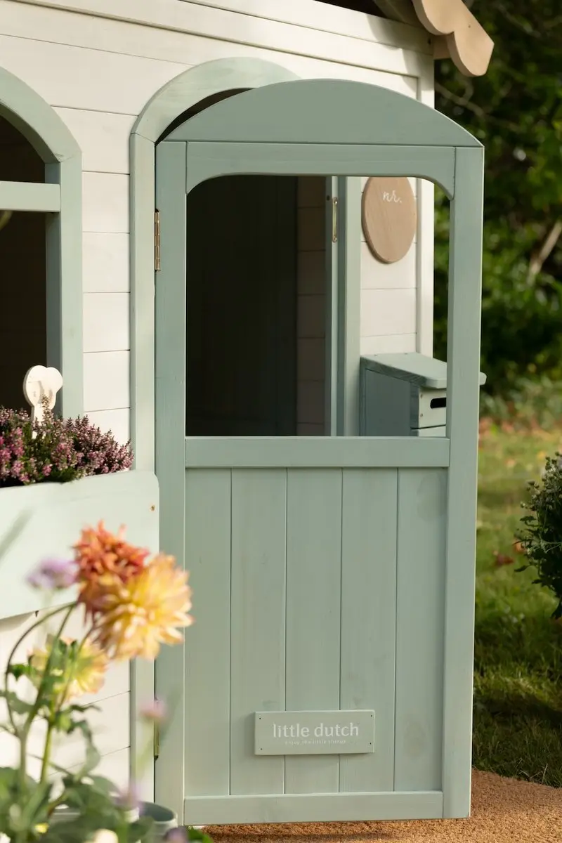 Little Dutch Houten Buiten Speelhuisje LD9126 - Wit/ Groen