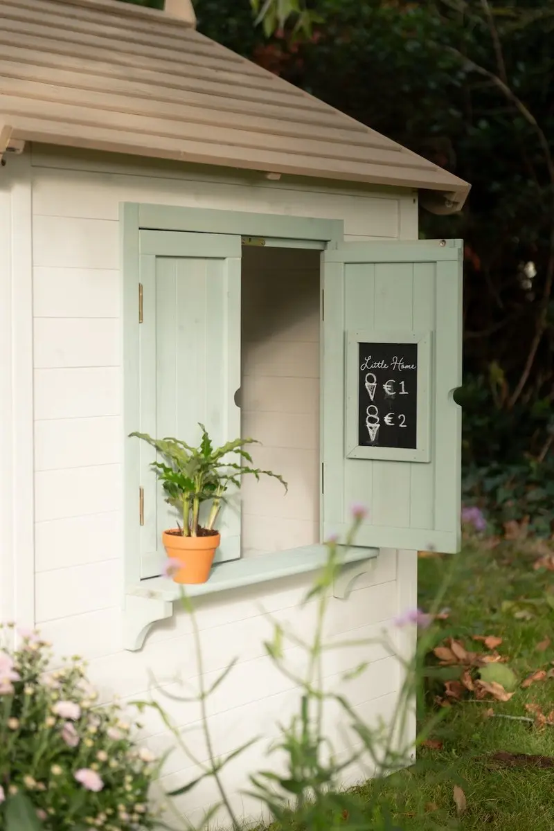 Little Dutch Houten Buiten Speelhuisje LD9126 - Wit/ Groen