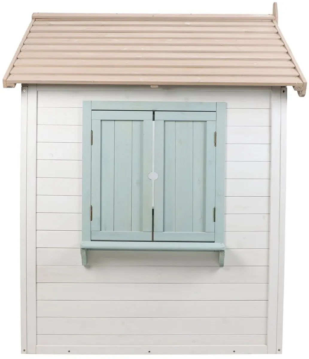 Little Dutch Houten Buiten Speelhuisje LD9126 - Wit/ Groen