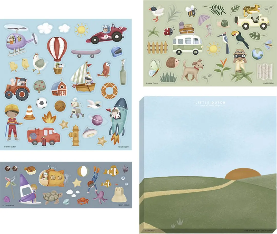 Little Dutch Jim & Friends Stickers - 3 Vellen + Speelachtergrond