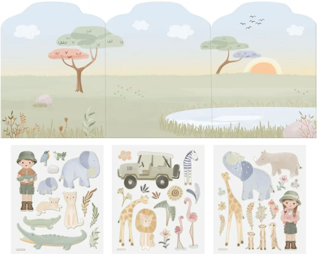 Little Dutch Safari Herbruikbare Stickers - 60 Stuks - Groen
