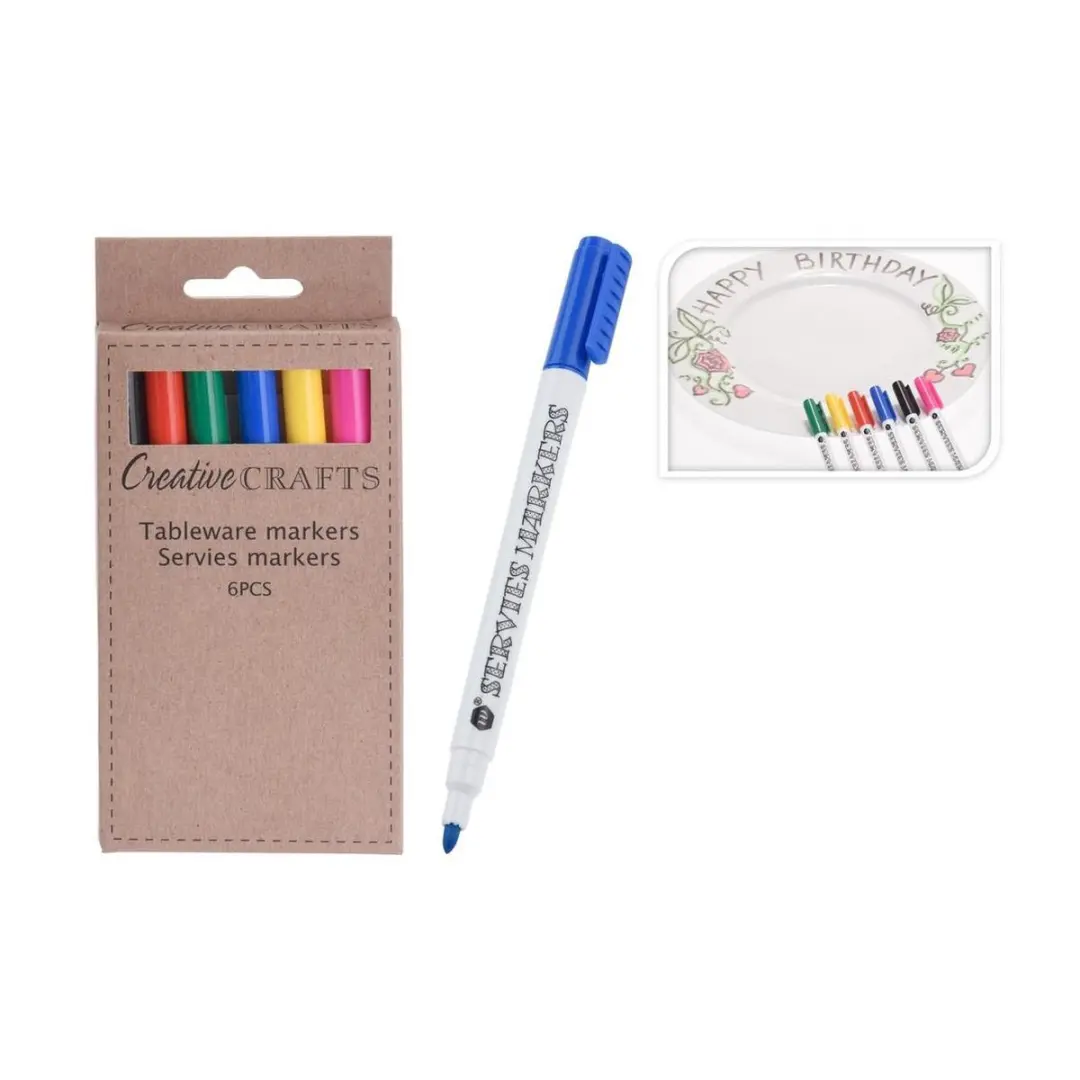 Koopman Porselein Stiften - 6 Stuks - Multicolor - afbeelding 2 van 6