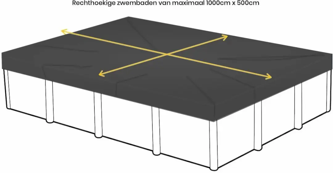 W'eau Afdekzeil Rechthoekig 1000x500cm - Donkerblauw - afbeelding 4 van 5